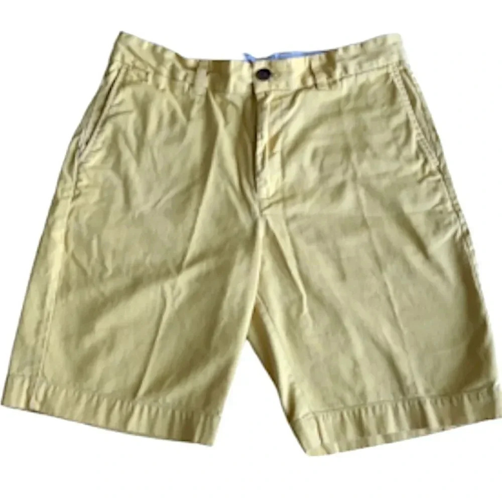 Stratford‎ Prep flat front 10”cotton shorts, light yellow. Men’s size 35